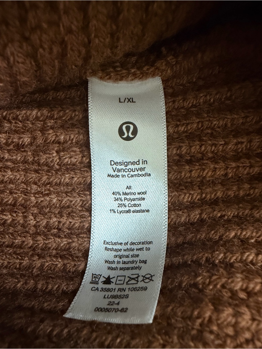 NWOT New Lululemon Hat Close-Fit Cotton-Blend Ribbed Knit Beanie - Picture 3 of 4